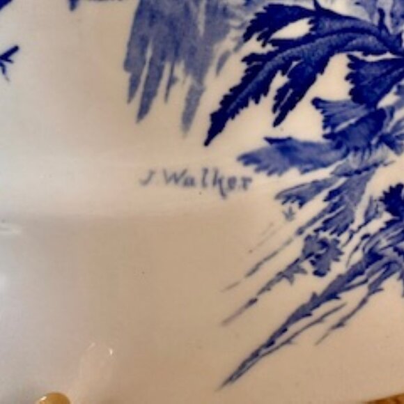 Myott England Meadow Sweet Blue Transferware Serving Platters Vintage J Walker - Picture 6 of 7